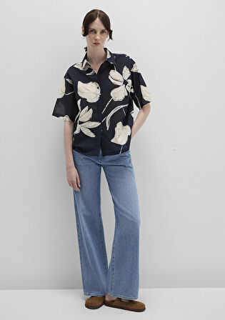 Baskılı Siyah Gömlek 1211187-90716