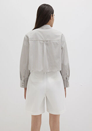 Çizgili Bej Gömlek 1211184-83980