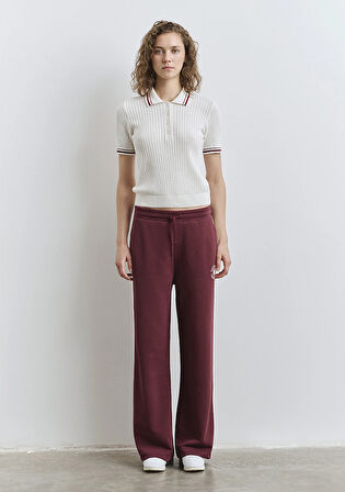 Mavi Logo Şerit Detaylı Bordo Eşofman Altı 1011038-70393