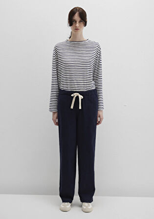 Beli Bağcıklı Lacivert Pantolon 1010945-89101