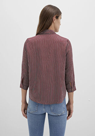 Çizgili Bordo Bluz 122400-88614
