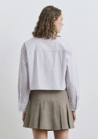 Çizgili Beyaz Gömlek 1211195-90720