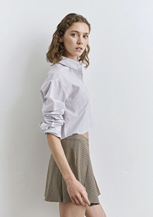 Çizgili Beyaz Gömlek 1211195-90720