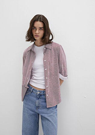 Çizgili Kırmızı Gömlek 1211199-90724