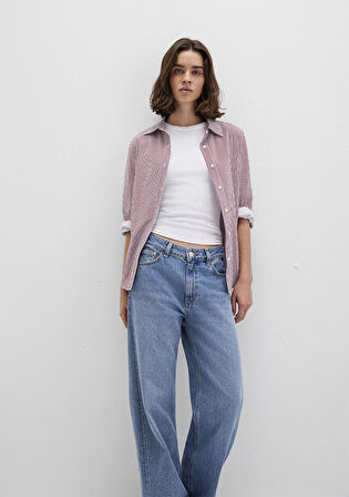 Çizgili Kırmızı Gömlek 1211199-90724