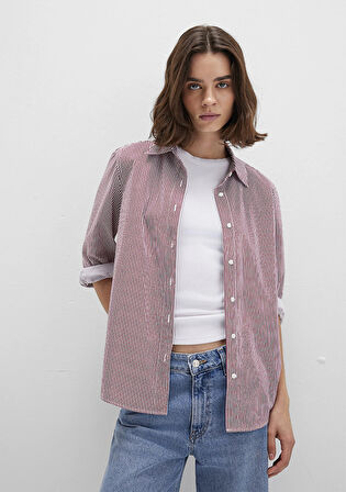 Çizgili Kırmızı Gömlek 1211199-90724