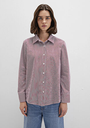 Çizgili Kırmızı Gömlek 1211199-90724