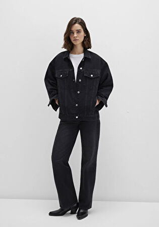 Luna 90lar Koyu Gri Jean Ceket 1110177-90547