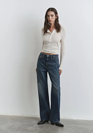 Victoria Classic Denim Gölgeli Koyu Mavi Jean Pantolon 101072-90539