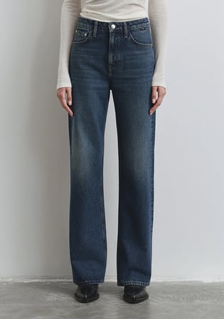 Victoria Classic Denim Gölgeli Koyu Mavi Jean Pantolon 101072-90539