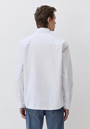 Mavi 0211553-90906 Çizgili Mavi Gömlek