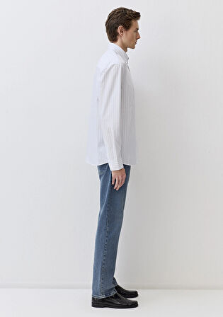 Mavi 0211553-90906 Çizgili Mavi Gömlek