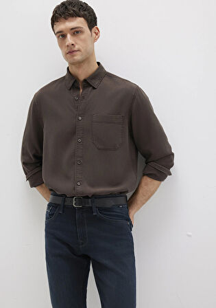 Kahverengi Tencel TM Liyosel Gömlek 0211647-70219