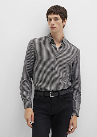 Çizgili Antrasit Gömlek 0211669-90902