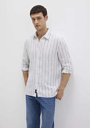 Çizgili Beyaz Gömlek 0211695-90914