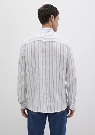 Çizgili Beyaz Gömlek 0211695-90914