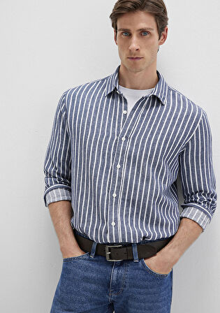 Mavi 0211698-90917 Çizgili Renkli Gömlek
