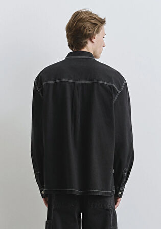 Dikiş Detaylı Siyah Gömlek 0211688-90850