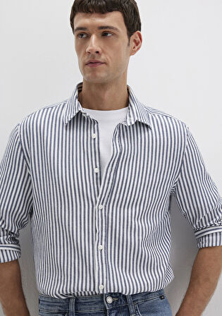 Çizgili Lacivert Gömlek 0211692-90911