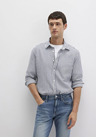 Çizgili Lacivert Gömlek 0211692-90911