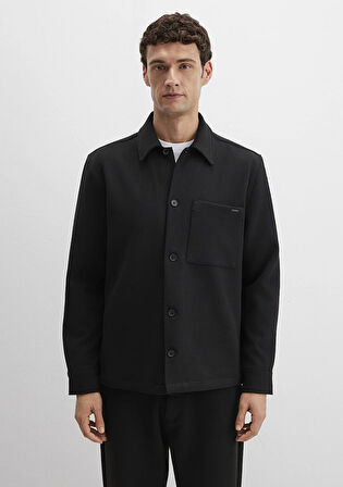 Cep Detaylı Siyah Gömlek 0211677-900