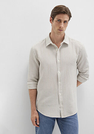 Çizgili Bej Gömlek 0211692-90940
