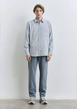Çizgili Mavi Gömlek 0211696-90915