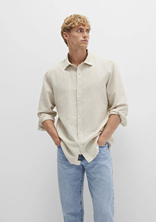 Çizgili Bej Gömlek 0211704-90925