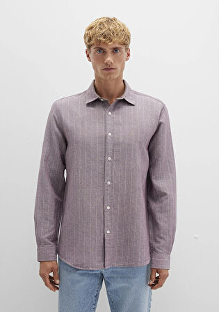Çizgili Mor Gömlek 0211704-90926