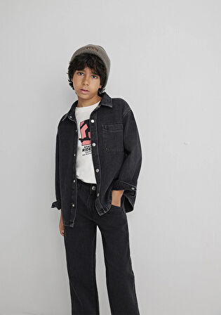 Bob 90lar Antrasit Denim Jean Gömlek 6210000-89447