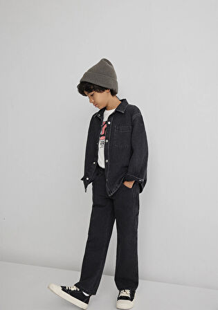 Bob 90lar Antrasit Denim Jean Gömlek 6210000-89447