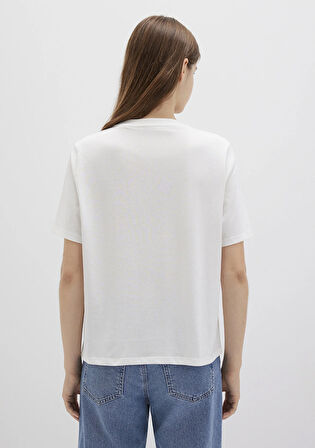 Mavi Logo Baskılı Ekru Tişört 1613564-70057