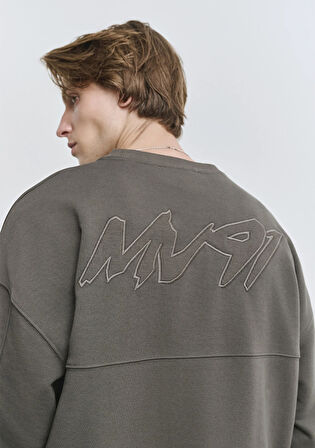 MV91 Sırt Baskılı Yeşil Sweatshirt 0S10405-71542