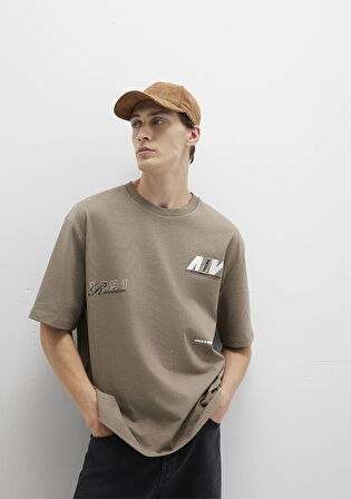 Baskılı Kahverengi Tişört 0612912-70355