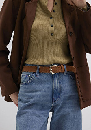 Kahverengi Süet Deri Kemer 1913565-70304