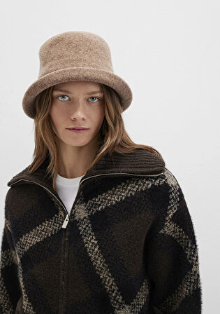 Yün Karışımlı Kahverengi Şapka 1911759-32164
