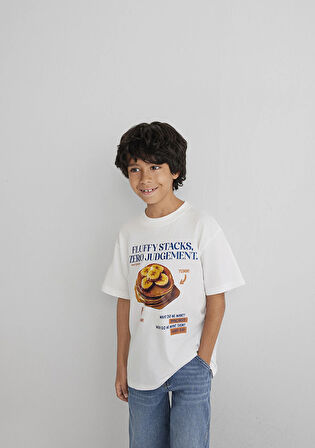 Baskılı Ekru Tişört 6610360-70057