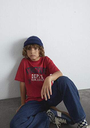 Baskılı Kırmızı Tişört 6610358-85905