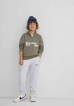 Baskılı Gri Eşofman Altı 6010021-88467