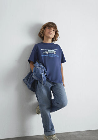 Baskılı Lacivert Tişört 6610363-87737