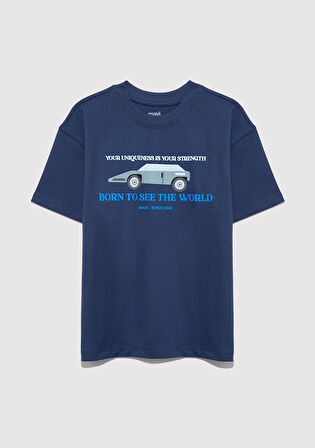 Baskılı Lacivert Tişört 6610363-87737