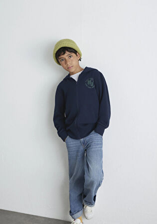 MJ Baskılı Lacivert Sweatshirt 6S10127-82318