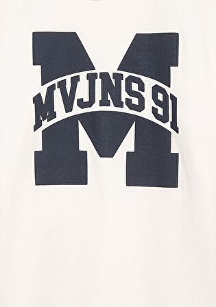 MVJNS 91 Baskılı Ekru Tişört 6610368-70057