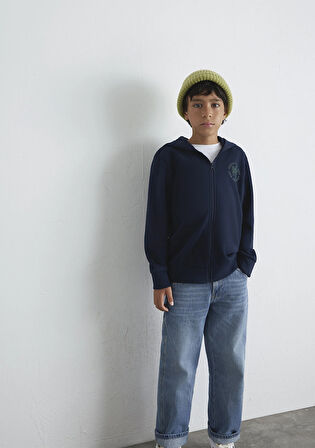 MJ Baskılı Lacivert Sweatshirt 6S10127-82318