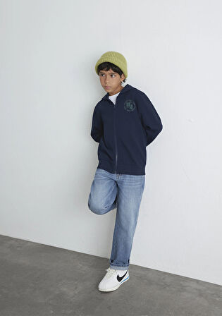 MJ Baskılı Lacivert Sweatshirt 6S10127-82318