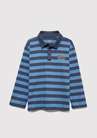 Çizgili Mavi Polo Tişört 6610353-89154