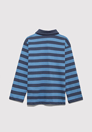 Çizgili Mavi Polo Tişört 6610353-89154