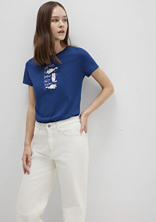 Kedi Baskılı Lacivert Tişört 1613471-82625