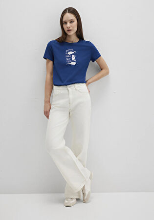 Kedi Baskılı Lacivert Tişört 1613471-82625