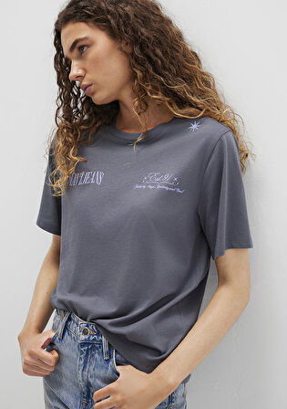 Baskılı Lacivert Tişört 1613487-87828